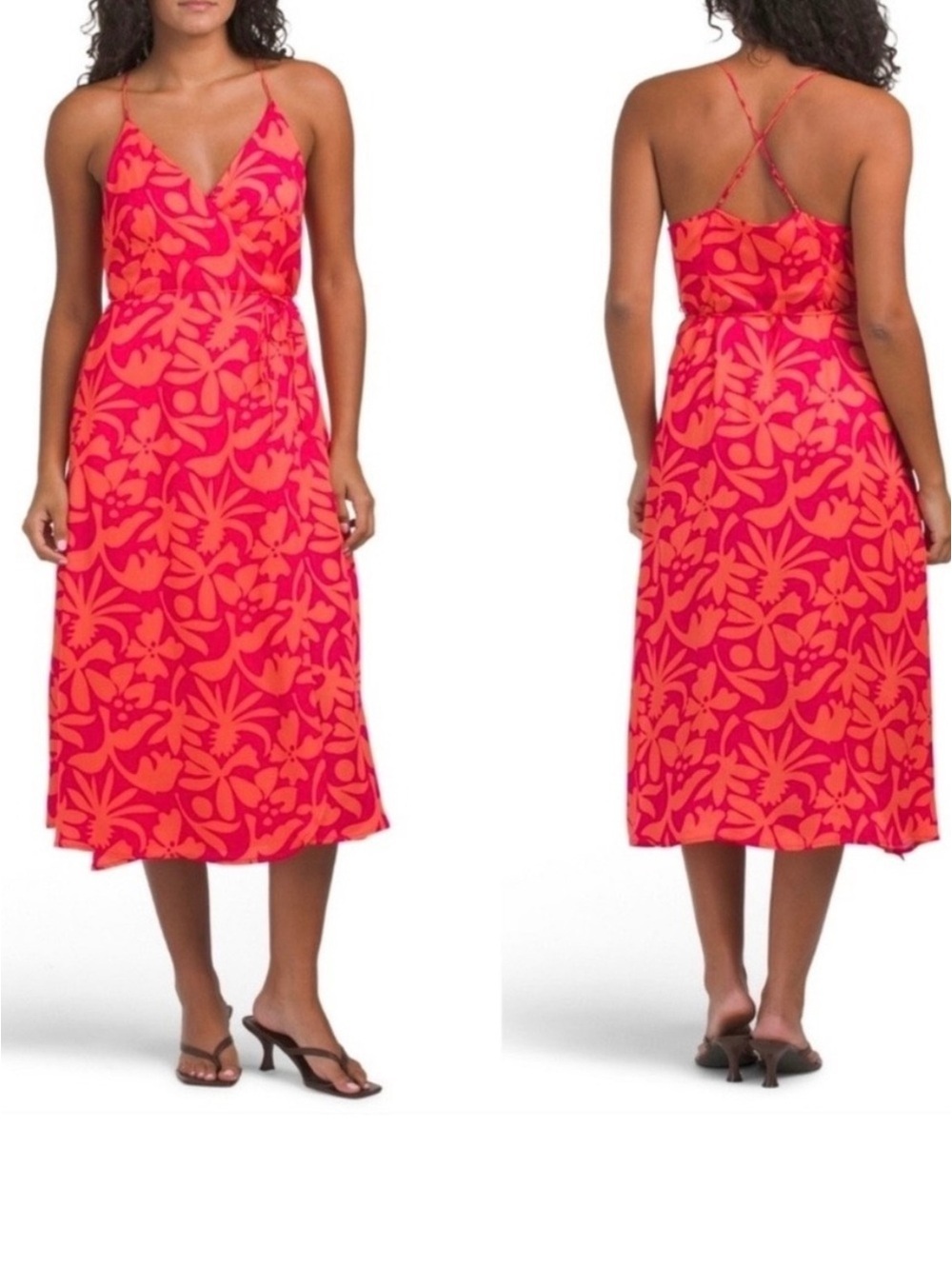 Marine Layer Archive Emma Wrap Midi Dress color FLORA NWT